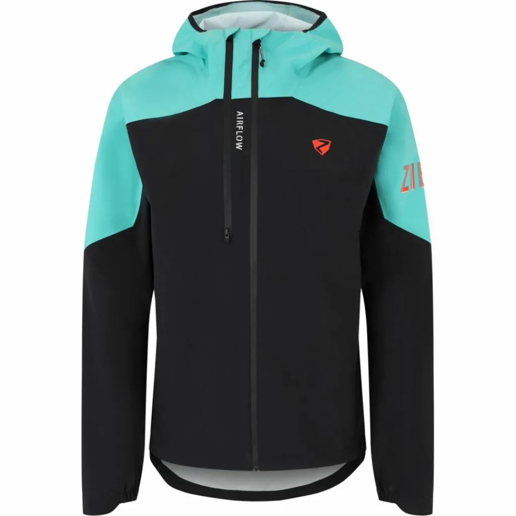 Ziener Regenjacken<· NEMIL-Z black.tropical teal
